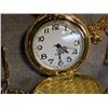 Image 2 : POCKET WATCH - NEW - TRAIN MOTIF - WITH CHAIN