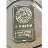 Image 1 : BULLION - .999 FINE SILVER MONARCH MINT BAR - 5 GRAMS - HAND POURED AND PRESSED -