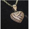 Image 1 : NECKLACE - STERLING SILVER SETTING - HEART DESIGN WITH DIAMONDS - RETAIL APPROX. $150