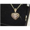 Image 2 : NECKLACE - STERLING SILVER SETTING - HEART DESIGN WITH DIAMONDS - RETAIL APPROX. $150