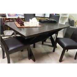 CONTEMPORARY DINING TABLE - BUTTERFLY LEAF "X" FRAME LEGS - SHOW ROOM DISPLAY UNIT - NO WARRANTY OR 