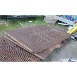 GRATED METAL SHEET - LARGE APPROX 4' X  6' TOP ONE ON SECOND SKID