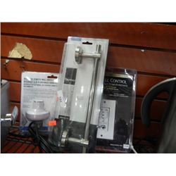 REMOTE WALL SWITCH, HAND TOWEL BAR, WALL CONTROL ALL NEW
