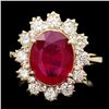 Image 1 : 14k Yellow Gold 4.00ct Ruby 1.15ct Diamond Ring