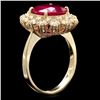 Image 3 : 14k Yellow Gold 4.00ct Ruby 1.15ct Diamond Ring