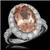 Image 1 : 14K Gold 5.84ct Morganite 1.81ct Diamond Ring