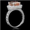 Image 2 : 14K Gold 5.84ct Morganite 1.81ct Diamond Ring