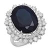Image 1 : 14K Gold 13.44ct Sapphire 1.85ct Diamond Ring