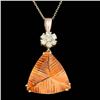 Image 1 : 14k Gold 22.00ct Citrine 0.70ct Diamond Pendant