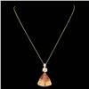Image 2 : 14k Gold 22.00ct Citrine 0.70ct Diamond Pendant