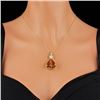 Image 4 : 14k Gold 22.00ct Citrine 0.70ct Diamond Pendant