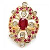 Image 2 : 14k Yellow Gold 2.2ct Ruby 0.55ct Diamond Ring