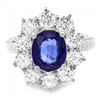 Image 2 : 18k Gold 2.00ct Sapphire 2.00ct Diamond Ring
