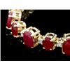 Image 2 : 14k Gold 23.00ct Ruby 1.00ct Diamond Bracelet