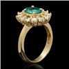 Image 2 : 14K Gold 1.04ct Emerald 1.25ct Diamond Ring