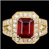 Image 1 : 14k Yellow Gold 5.00ct Ruby 1.50ct Diamond Ring