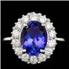 Image 1 : 14k Gold 4.00 Ct Tanzanite 1.00ct Diamond Ring
