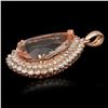 Image 2 : 14K Gold 22.68ct Morganite 3.55ct Diamond Pendant
