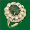 Image 1 : 14k Gold 1.78ct Opal 1.72ct Diamond Ring