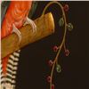 Image 2 : Indian Miniature Contemporary Bird Painting with Gemstones (Handmade)
