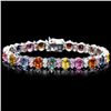 Image 1 : 14k Gold 24ct Sapphire 1.25ct Diamond Bracelet