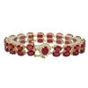 Image 1 : 14K Gold 48.34ct Ruby 0.42ct Diamond Bracelet