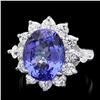 Image 1 : 14k Gold 7.50ct Tanzanite 2.00ct Diamond Ring