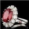 Image 2 : 14k White Gold 11.00ct Ruby 2.15ct Diamond Ring