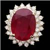 Image 1 : 14k Yellow Gold 18.00ct Ruby 2.40ct Diamond Ring