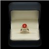 Image 4 : 14K Gold 5.50ct Coral 1.06ct Diamond Ring