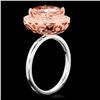 Image 2 : 14k Gold 4ct Morganite .40ct Diamond Ring