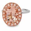 Image 3 : 14k Gold 4ct Morganite .40ct Diamond Ring