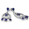 Image 2 : 14k Gold 8ct Sapphire 1.10ct Diamond Earrings