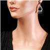 Image 4 : 14k Gold 8ct Sapphire 1.10ct Diamond Earrings