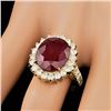 Image 3 : 14k Yellow Gold 10.00ct Ruby 1.30ct Diamond Ring