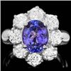 Image 1 : 14k Gold 3.00ct Tanzanite 2.50ct Diamond Ring