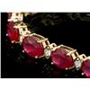 Image 2 : 14k Gold 25.00ct Ruby 1.10ct Diamond Bracelet