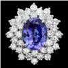 Image 1 : 14k Gold 4.00ct Tanzanite 2.50ct Diamond Ring