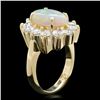 Image 2 : 14k Yellow Gold 3.00ct Opal 2.00ct Diamond Ring
