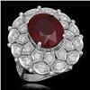 Image 1 : 14K Gold 10.35ct Ruby 1.73ct Diamond Ring