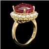 Image 2 : 14k Gold 10.50ct Tourmaline 1.50ct Diamond Ring