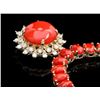 Image 2 : 14k Gold 39ct Coral 0.80ct Diamond Necklace