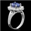 Image 2 : 14k Gold 4.00ct Sapphire 1.00ct Diamond Ring