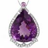 Image 2 : 14k Gold 49ct Amethyst 0.50ct Diamond Pendant