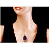 Image 3 : 14k Gold 49ct Amethyst 0.50ct Diamond Pendant