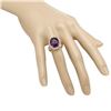 Image 3 : 14K Gold 7.20ct Amethyst 1.10ct Diamond Ring