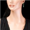 Image 4 : 14k Gold 6.5ct Emerald .35ct Diamond Earrings