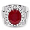 Image 2 : 14k White Gold 10.00ct Ruby 0.80ct Diamond Ring