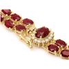 Image 2 : 14k Gold 24.5ct Ruby 0.40ct Diamond Bracelet