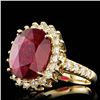 Image 2 : 14k Yellow Gold 6.00ct Ruby 0.85ct Diamond Ring